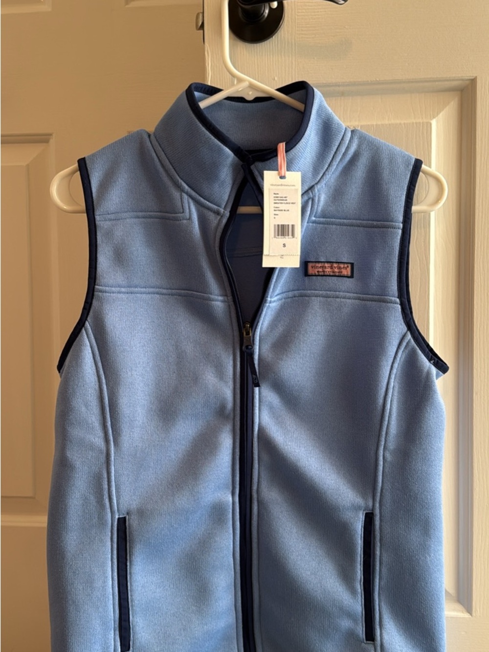 Vineyard Vines Light Blue Vest with Navy Trim